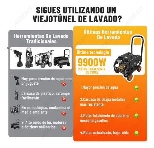 Hidrolavadora Eléctrica Profesional Potente 9900w Portátil Negro 50 Hz/60 Hz