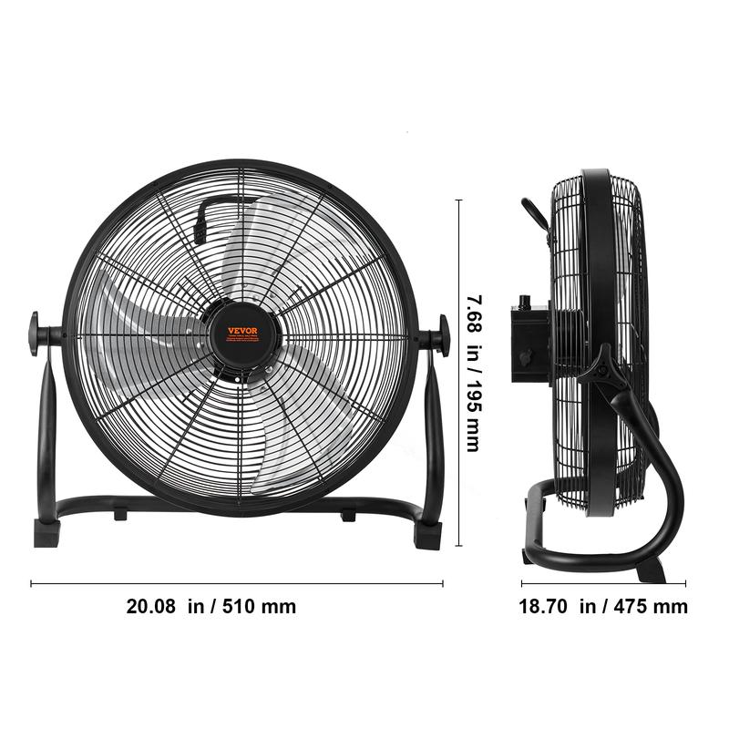 Ventilador inalámbrico VEVOR de 16 pulgadas: ventilador personal portátil y silencioso para el hogar o la oficina, con cabezal pivotante manual de 360 ​​grados, regulación de velocidad continua, alta velocidad y funcionamiento inalámbrico; ventilador de s