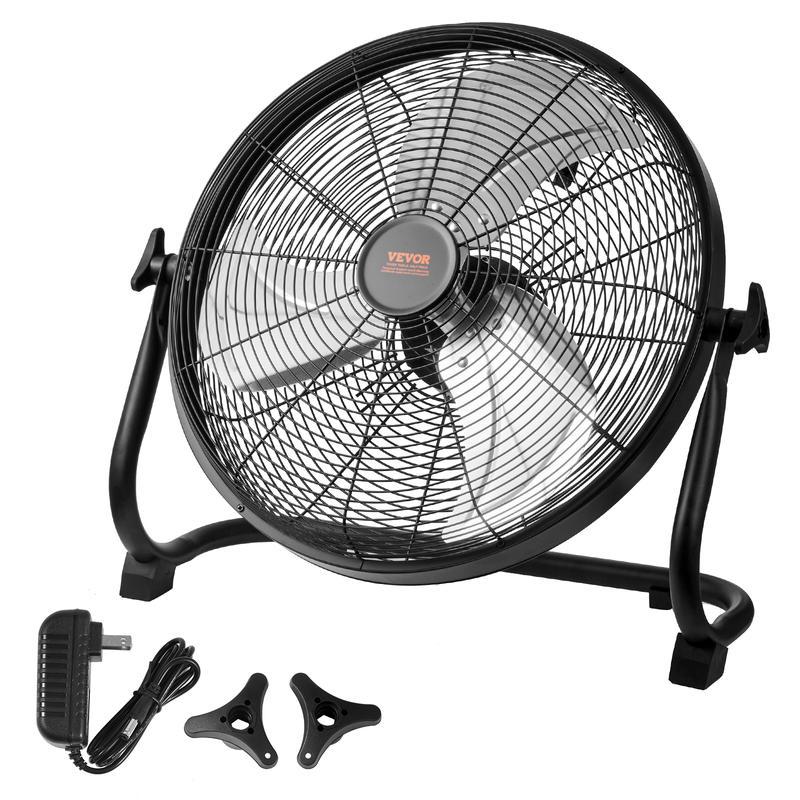 Ventilador inalámbrico VEVOR de 16 pulgadas: ventilador personal portátil y silencioso para el hogar o la oficina, con cabezal pivotante manual de 360 ​​grados, regulación de velocidad continua, alta velocidad y funcionamiento inalámbrico; ventilador de s