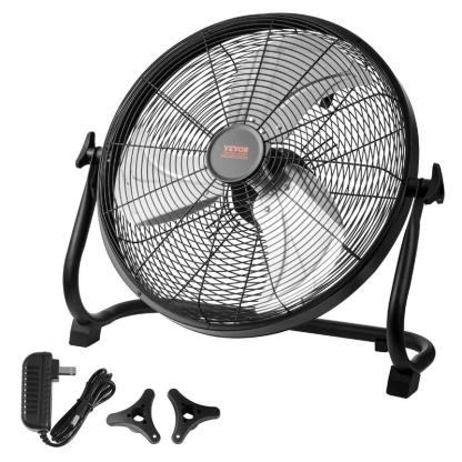 Ventilador inalámbrico VEVOR de 16 pulgadas: ventilador personal portátil y silencioso para el hogar o la oficina, con cabezal pivotante manual de 360 ​​grados, regulación de velocidad continua, alta velocidad y funcionamiento inalámbrico; ventilador de s