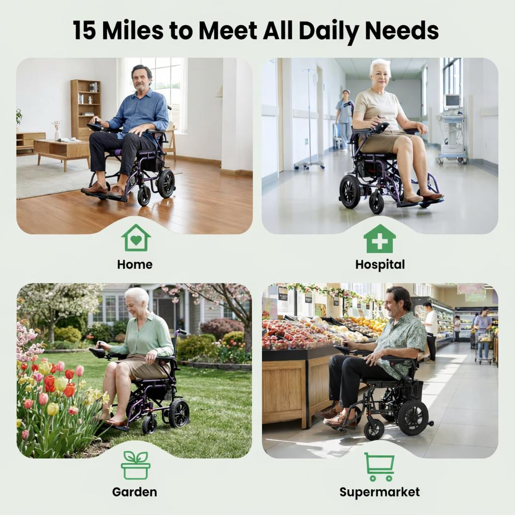 Electric Wheelchairs for Adults, Foldable Wheelchair for Adults,360W Dual Motor Motorized Wheelchair with 15 Miles Long Travel Range, Maximum Speed 4MPH, Support 286 lbs Electric Wheelchairs for Adults, Foldable Wheelchair for Adults,360W Dual Motor Motorized Wheelchair with 15 Miles Long Travel Range, Maximum Speed 4MPH, Support 286 lbs