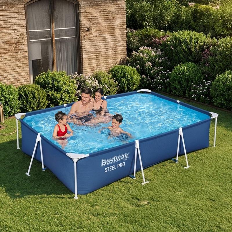 Piscina desmontable Bestway Steel Pro de estructura metálica (9,8' x 6,6' x 26") con bomba de filtro