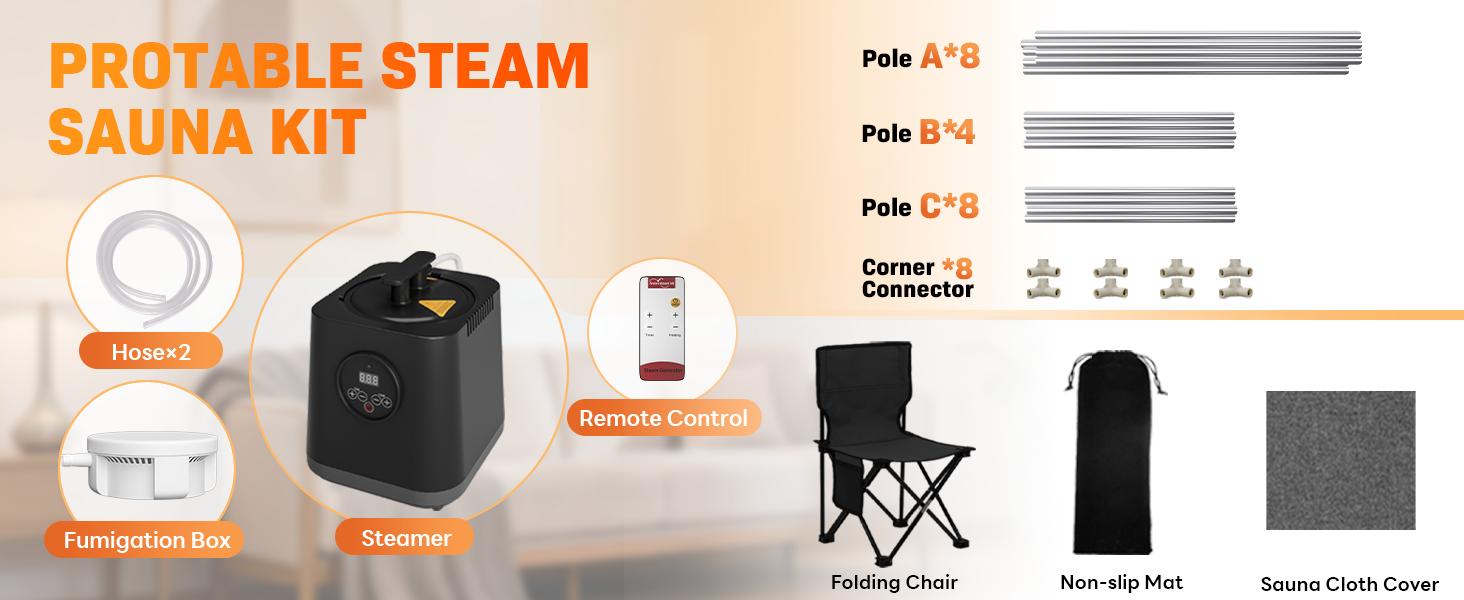 [dealsforyoudays]TEHANLD Portable Sauna Box for Home, Personal Steam Nurecover Saunas Heater at Home Use, 3.0L 1200W Steamer, Indoor Foldable Sauna Tent, Dry Sauna SPA Full Body Inflatable Pool