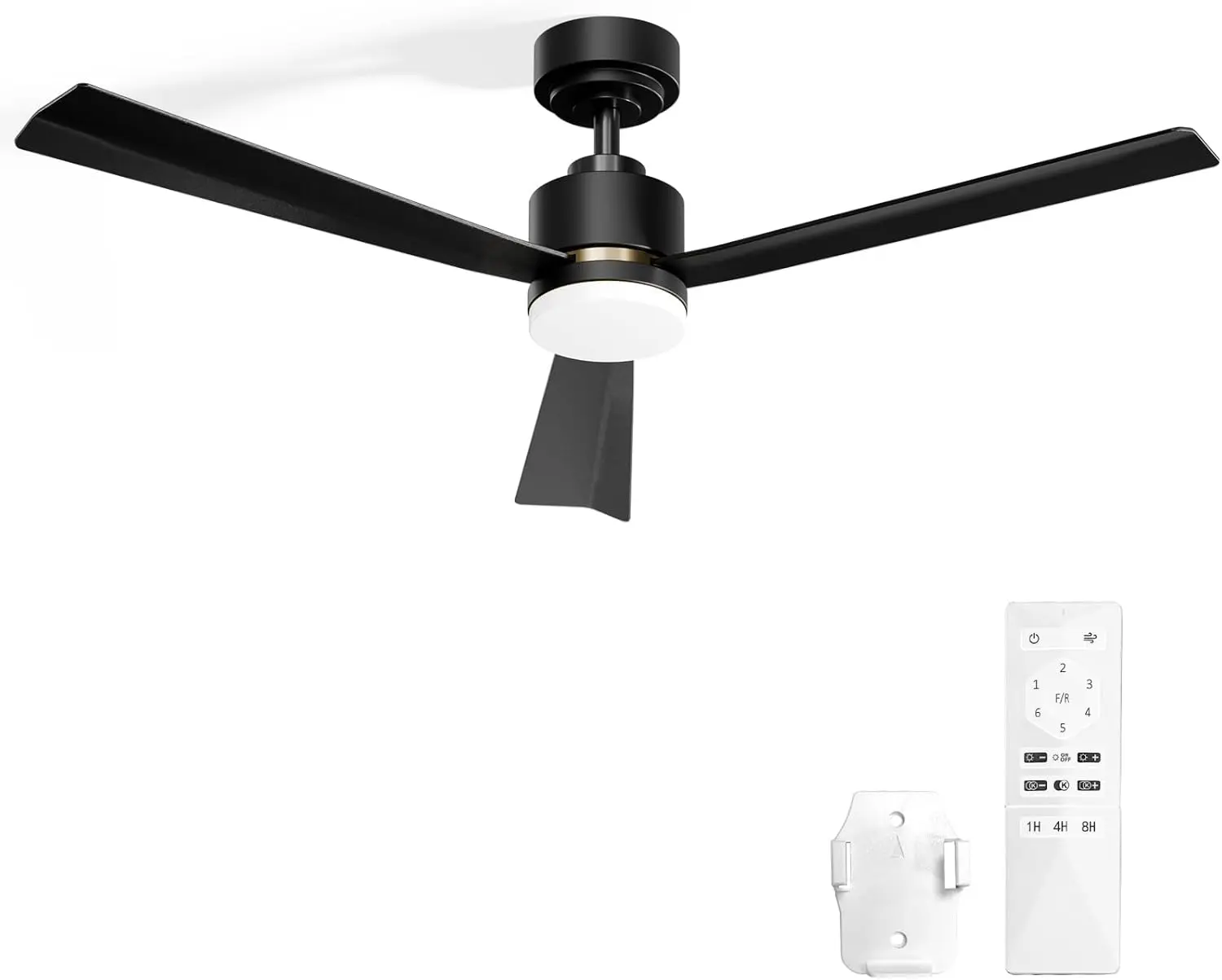 Ventilador de techo de perfil bajo de 52 pulgadas con luz y control remoto