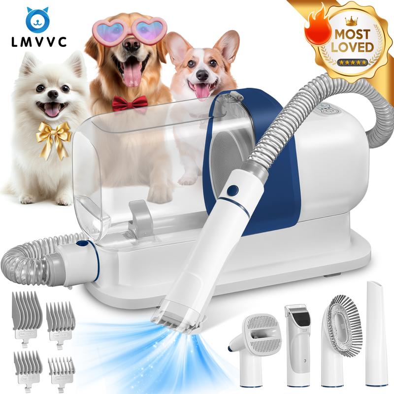 Kit de Aseo para Mascotas LMVVC con Aspiradora – Herramientas de Grooming para Perros y Gatos, Limpieza de Cachorros y Caniches