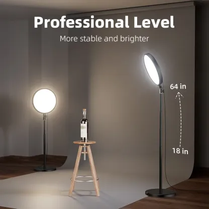 Aro de luz grande con soporte para transmisiones en vivo y fotografía