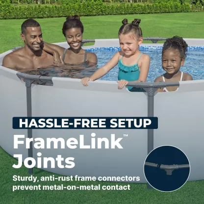 Piscina elevada redonda para exteriores Bestway Steel Pro MAX de 10 pies x 30 pulgadas con bomba