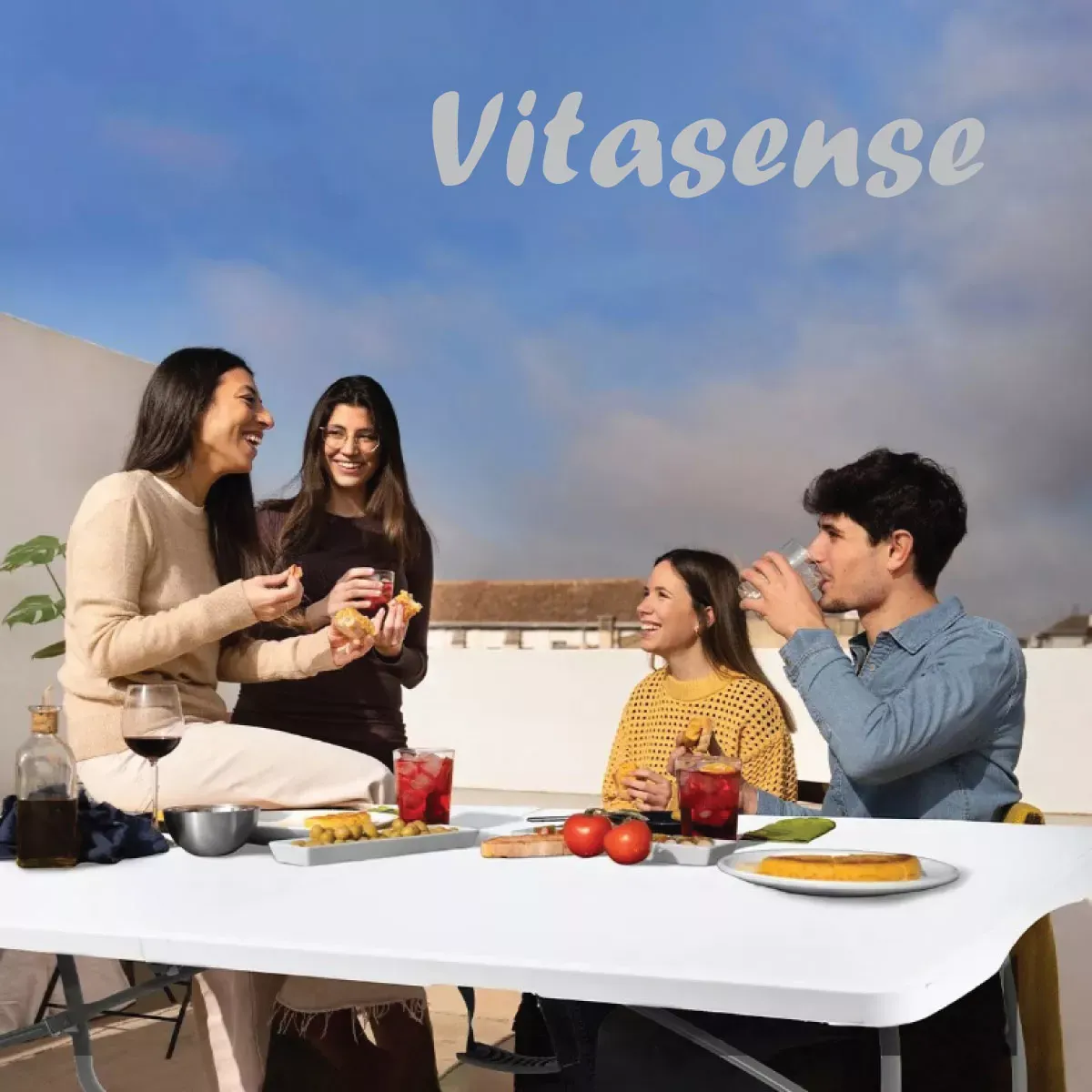 mesa 180 cm plegable de exterior de apoyo y trabajo color blanco acero y plástico MESA03