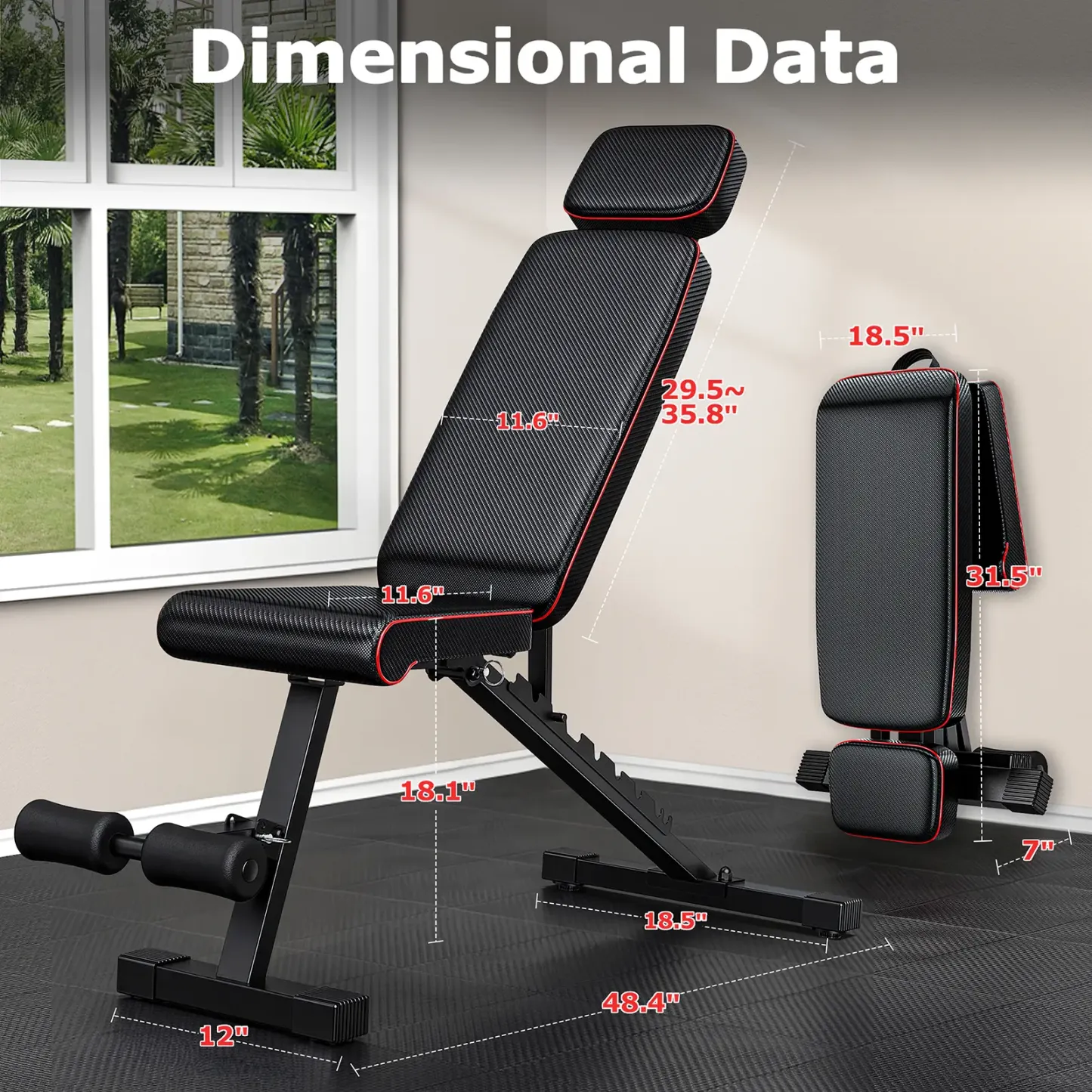Banco de pesas plegable: capacidad de 880 libras para gimnasio en casa