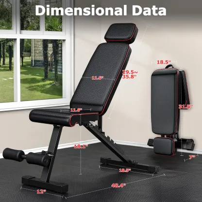 Banco de pesas plegable: capacidad de 880 libras para gimnasio en casa