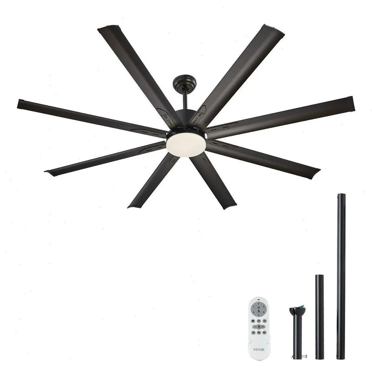 Ventilador de techo con luz y control remoto de 6 velocidades