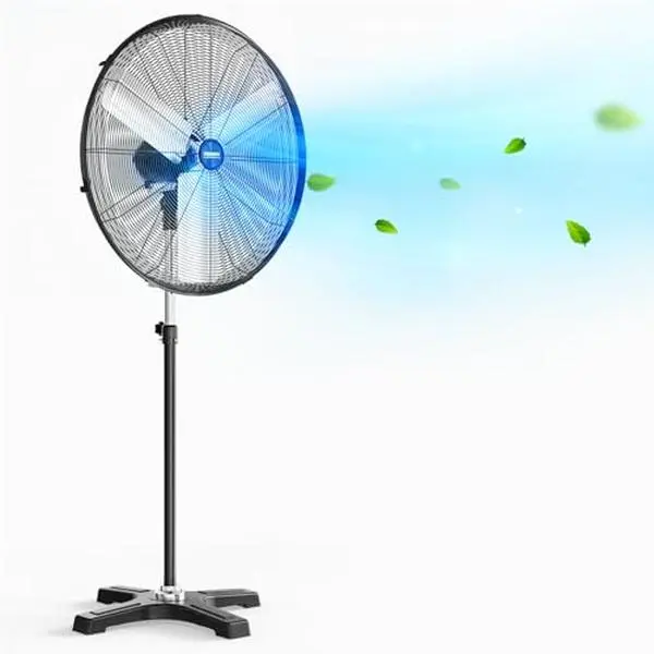Ventilador de pedestal oscilante de alta resistencia de 30 pulgadas - Negro