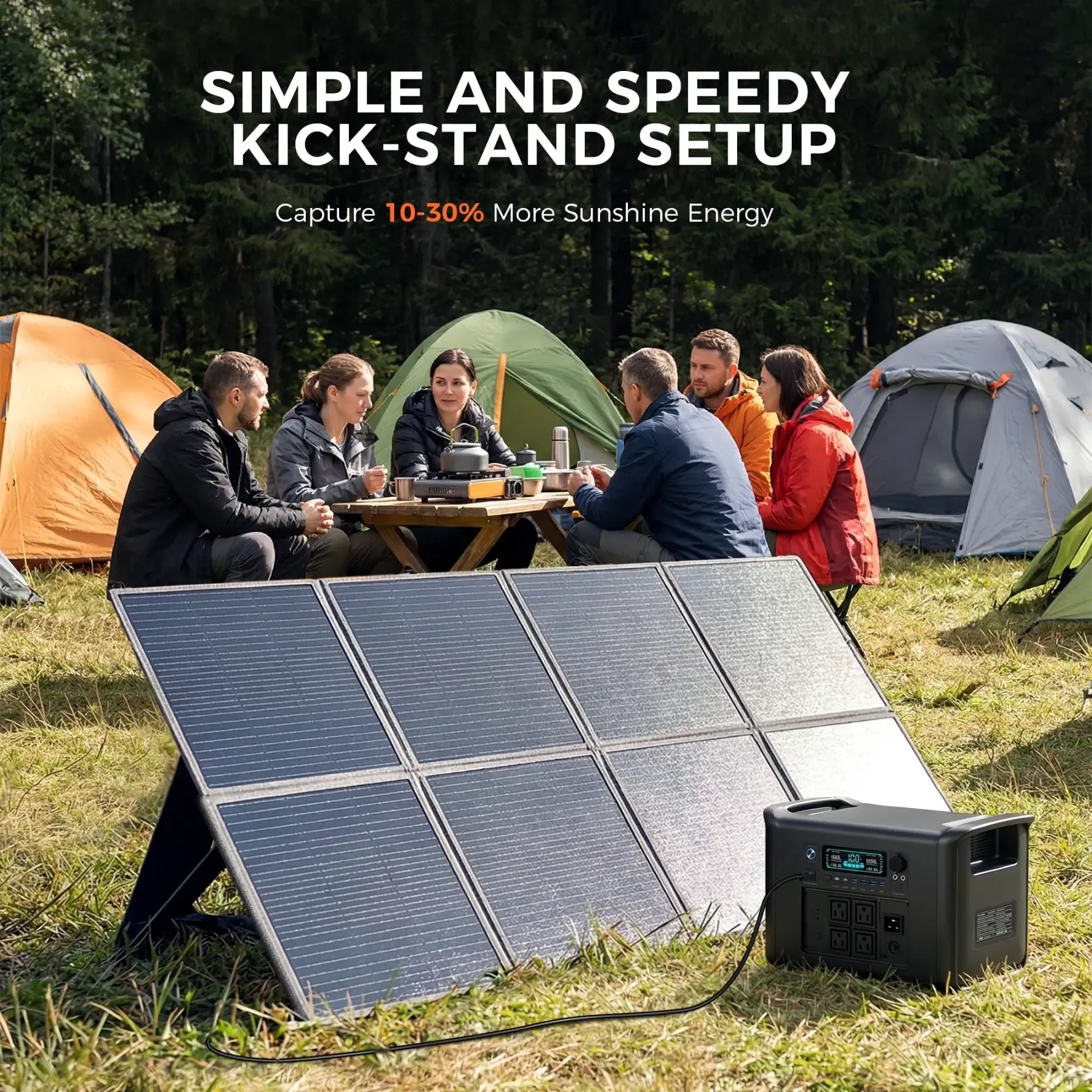 Panel solar plegable SP400 de 400 W para acampada