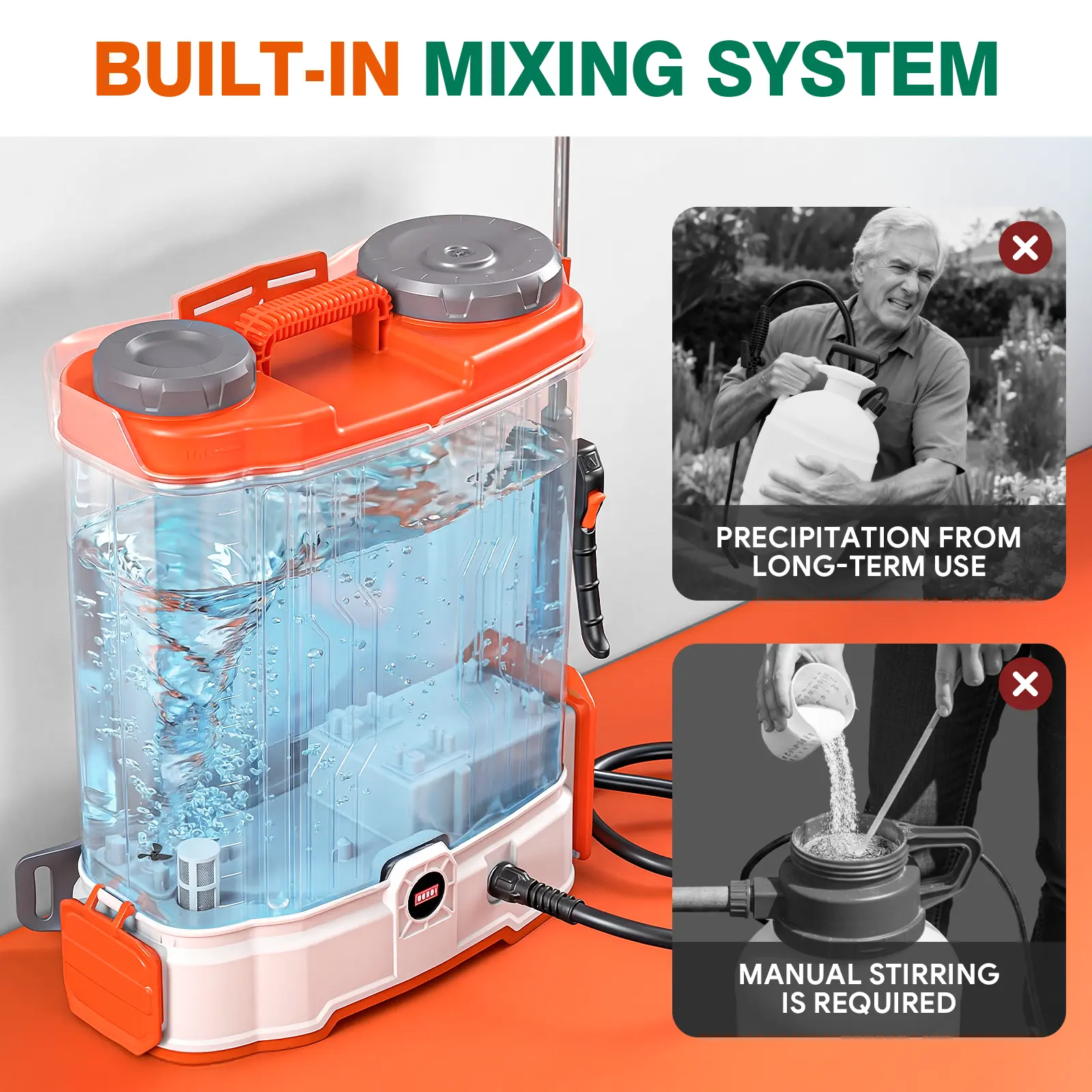 Pulverizador de mochila a batería de 5,3 galones, 2 baterías de gran capacidad de 20 V y presión ajustable de 45-90 PSI; pulverizador eléctrico de mochila para jardín con 6 boquillas, ideal para césped, jardín y patio.