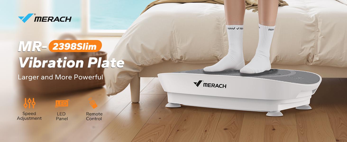 Merach Slim Vibration Plate Exercise Machine Lymphatic Drainage Fitness Vibration Plate Compact Design Fitness Home Gym Equipment Whole Body Workout Vibrations Summervibes