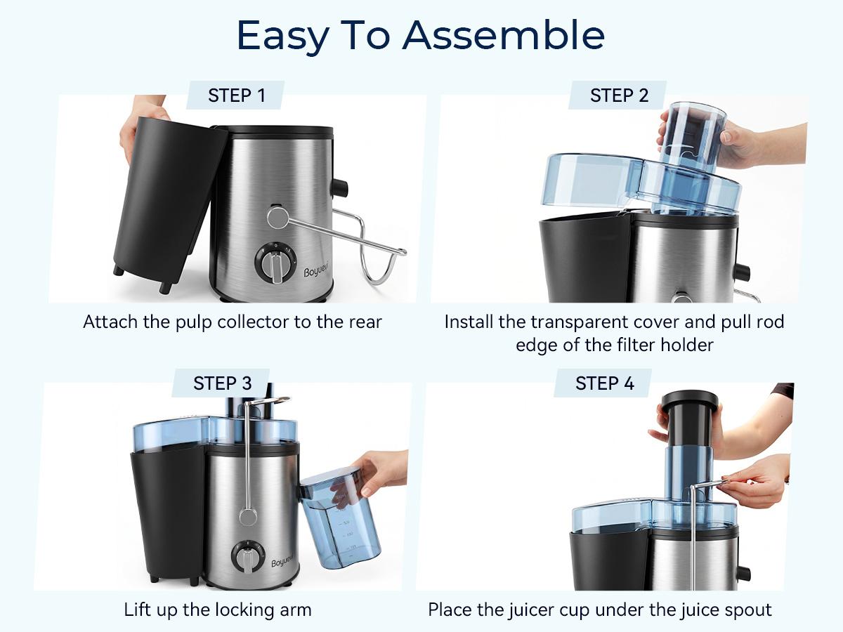 BOYUEVI 800W Juicer Machine with 3&rdquo; Wide Feed Chute, Centrifugal Juice Extractor for Whole Fruits & Vegetables, 30oz Juice Jug, Easy to Clean, BPA-Free &ndash; mothersdaygift