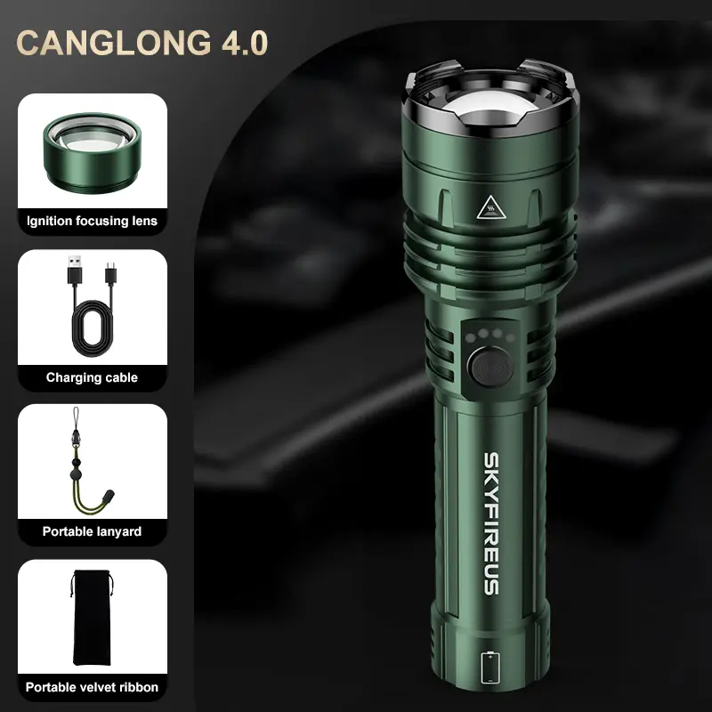 Linterna LED SKYFIRE 1376: Linterna recargable de alta luminosidad