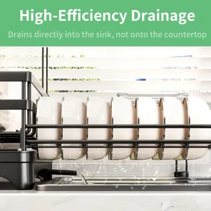 Escurridor de platos plegable y extensible: organizador que ahorra espacio