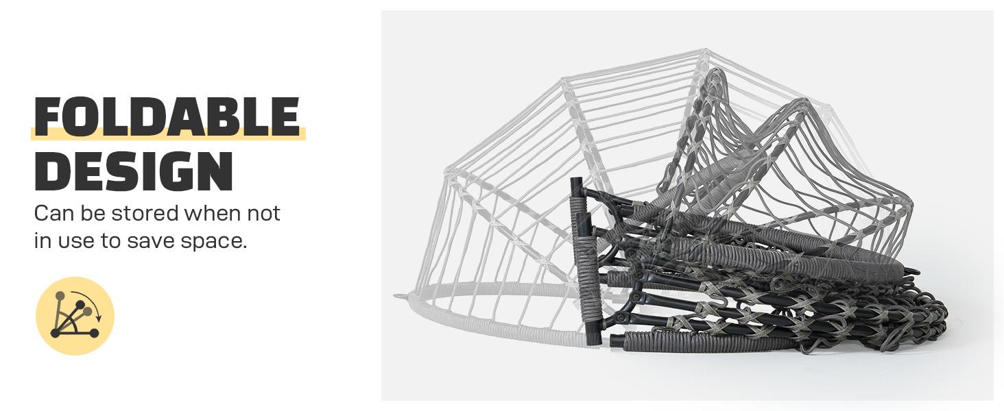 Egg Swing Chair with Stand- 350/600/700 lbs Weight Capacity, Outdoor Indoor Wicker Rattan Hanging Egg Chair with Cushion, Porch Swing Patio Furniture