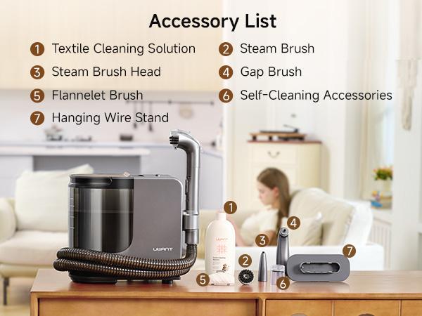 UWANT Steam Carpet Cleaner with 212&deg;F Steam & 140&deg;F Hot Water Mode, 18kPa Suction Upholstery Spot Cleaner for Car，Couch, Mattress, Pet Stains & Professional Deep Cleaning
