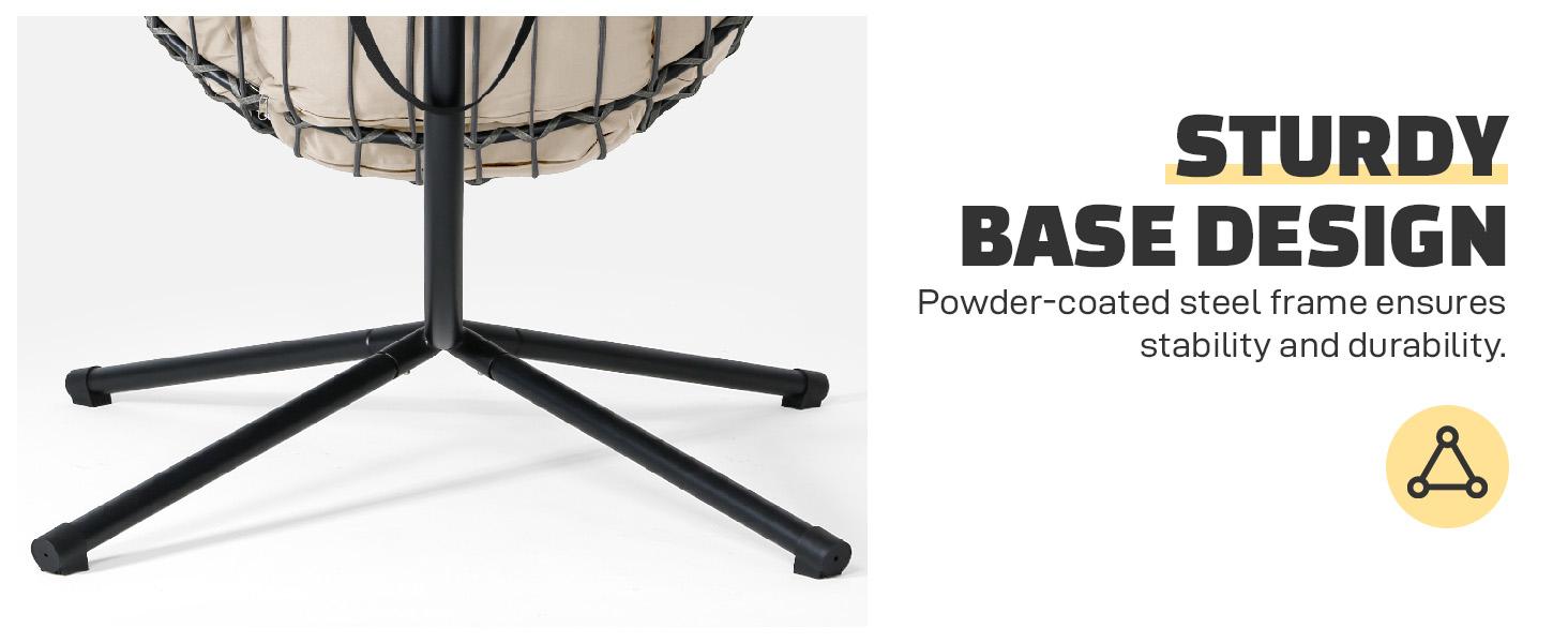 Egg Swing Chair with Stand- 350/600/700 lbs Weight Capacity, Outdoor Indoor Wicker Rattan Hanging Egg Chair with Cushion, Porch Swing Patio Furniture