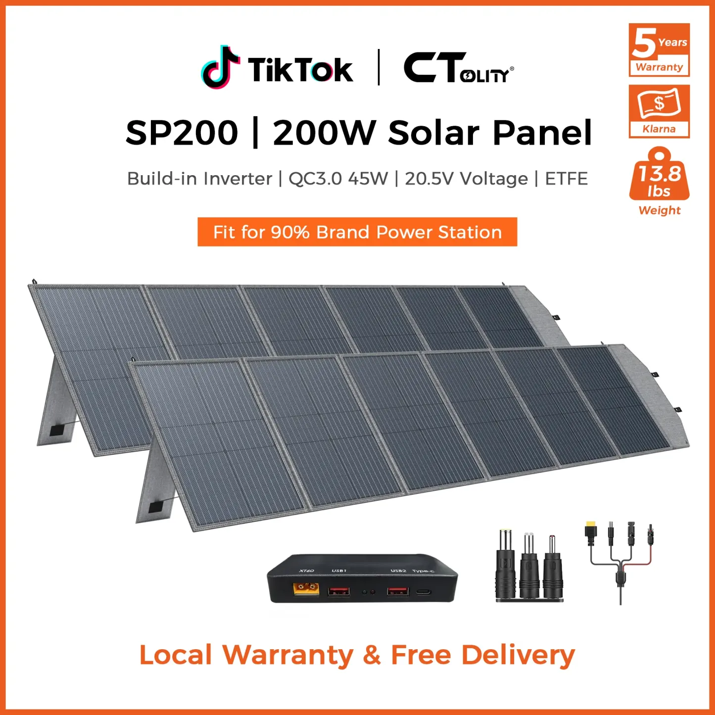 Panel solar plegable SP400 de 400 W para acampada