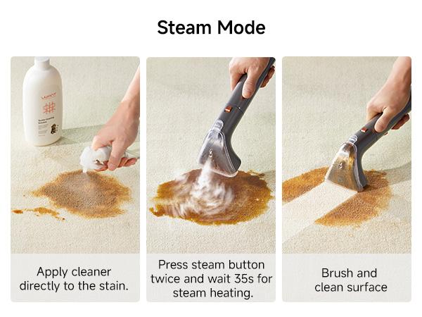 UWANT Steam Carpet Cleaner with 212&deg;F Steam & 140&deg;F Hot Water Mode, 18kPa Suction Upholstery Spot Cleaner for Car，Couch, Mattress, Pet Stains & Professional Deep Cleaning