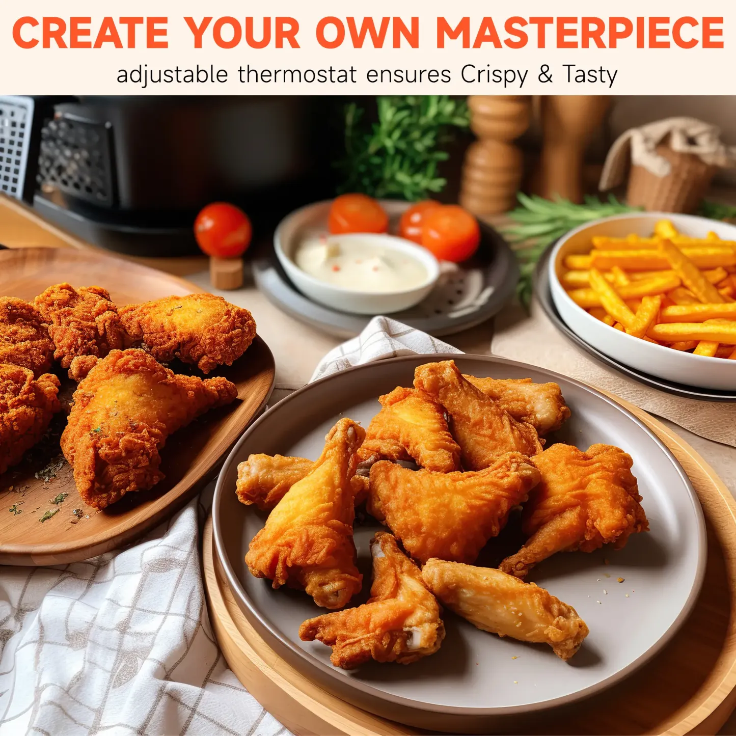 SUSTEAS 1500W Electric Deep Fryer with Temperature Control