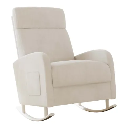 Mecedora ergonómica HIPIHOM: sillón reclinable blanco y mullido