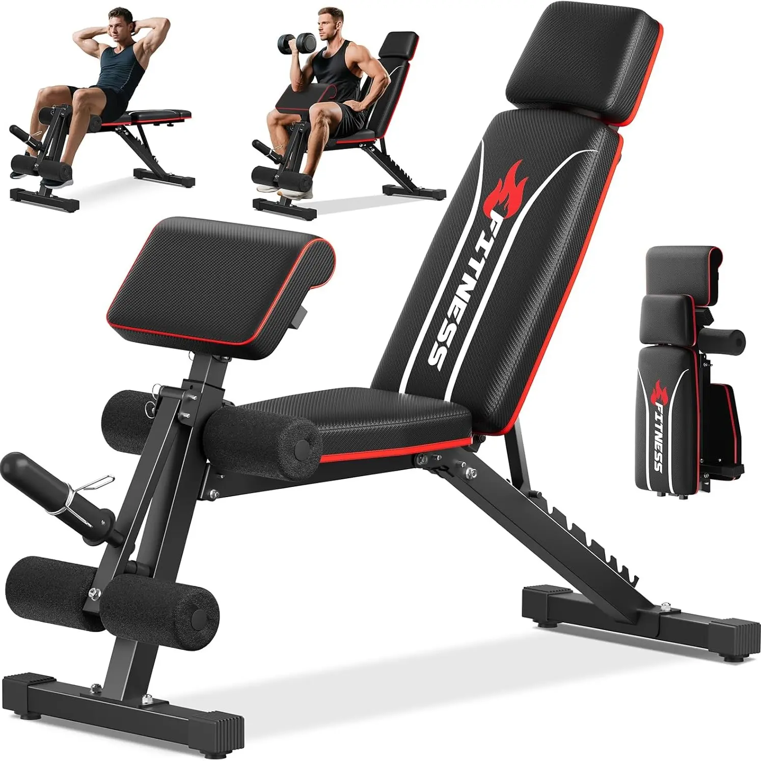 Banco de pesas plegable: capacidad de 880 libras para gimnasio en casa