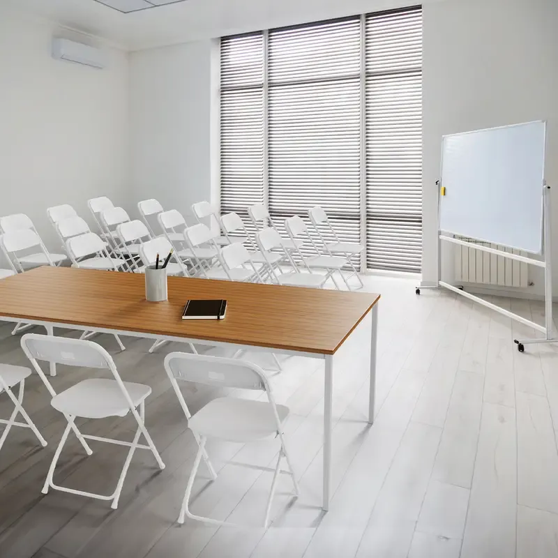 Silla plegable de plástico blanco en paquete de 4/6/10, portátil y plegable para uso interior y exterior, con marco de acero y capacidad de 350 lb. para eventos, oficina, bodas, fiestas, picnics, cocina y comedor