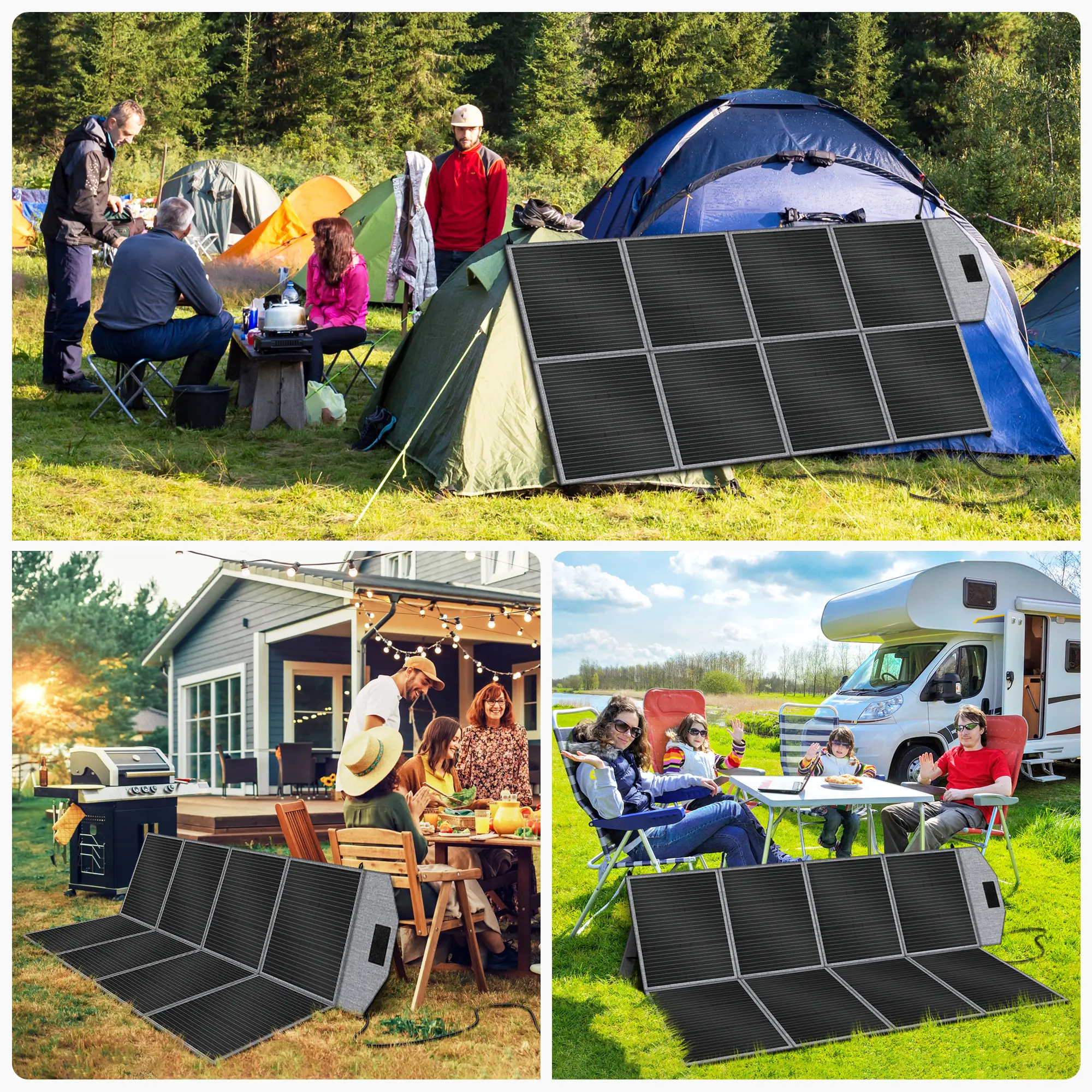 Panel solar plegable SP400 de 400 W para acampada