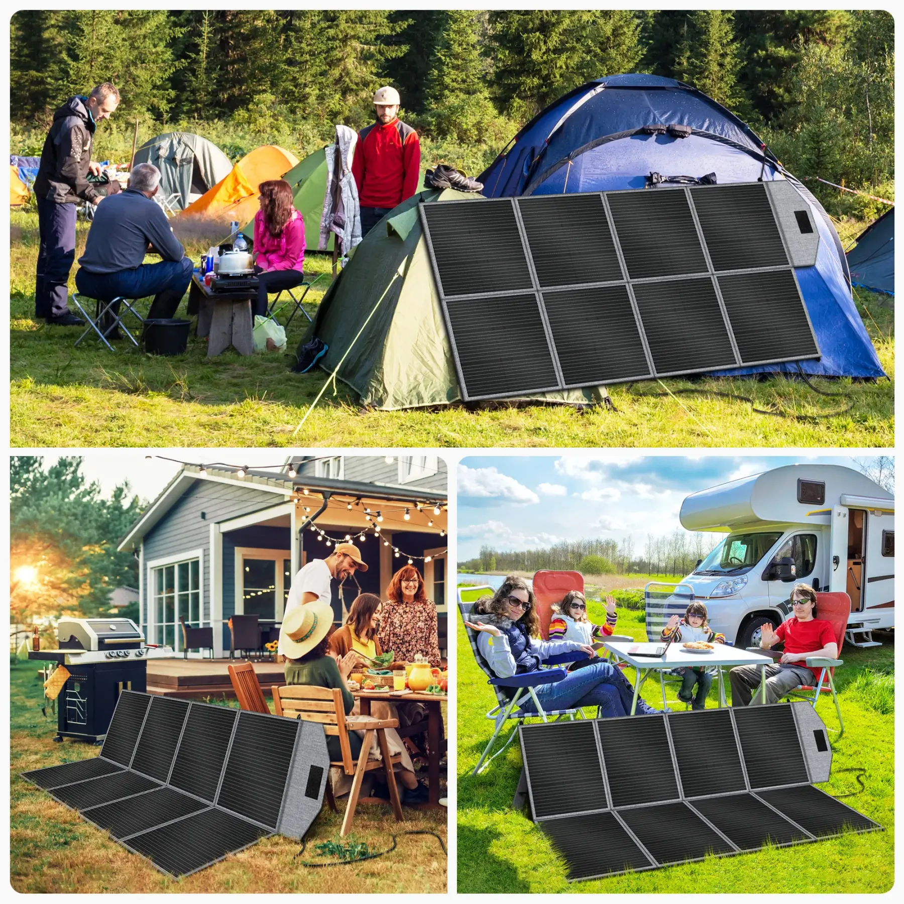 Panel solar plegable SP400 de 400 W para acampada