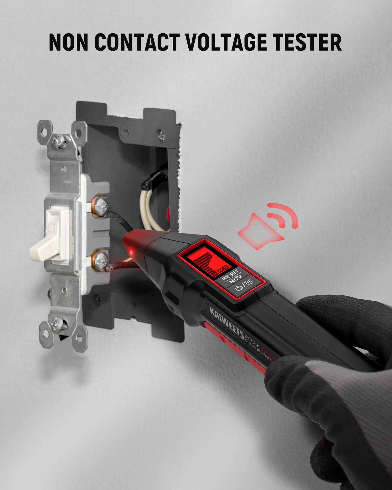 Juego de herramientas KAIWEETS para localizar disyuntores de CA con pantalla LCD