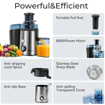 Extractor de jugo eléctrico multifunción de 800 W para frutas enteras