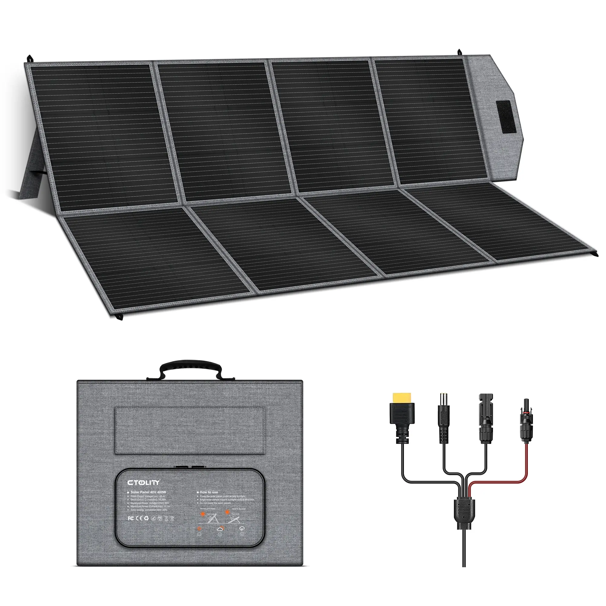 Panel solar plegable SP400 de 400 W para acampada