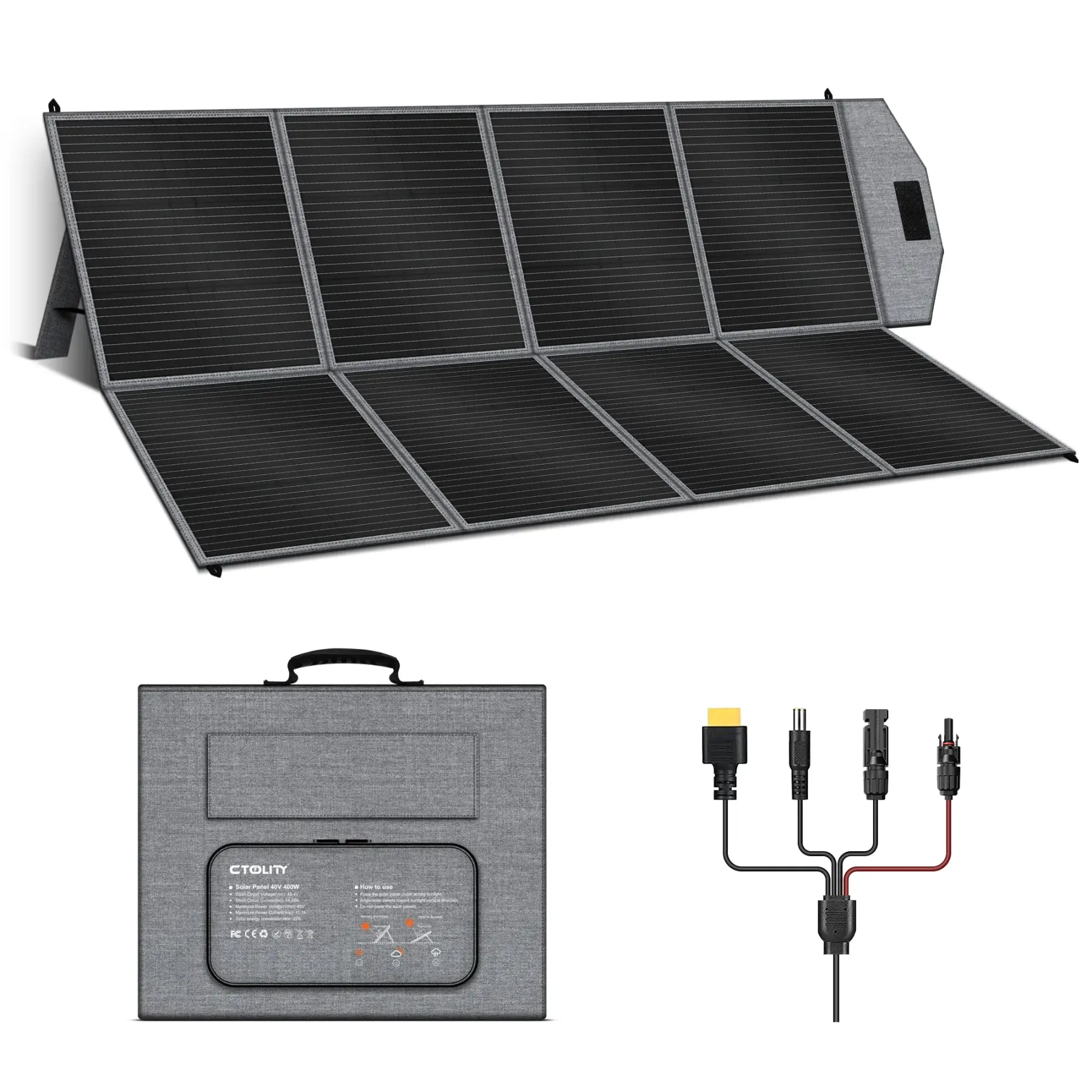 Panel solar plegable SP400 de 400 W para acampada