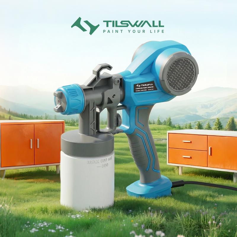Pistola para Pintar Eléctrica Tilswall 500W Acabado Profesional Sin Brocha | 4 Boquillas + 3 Patrones