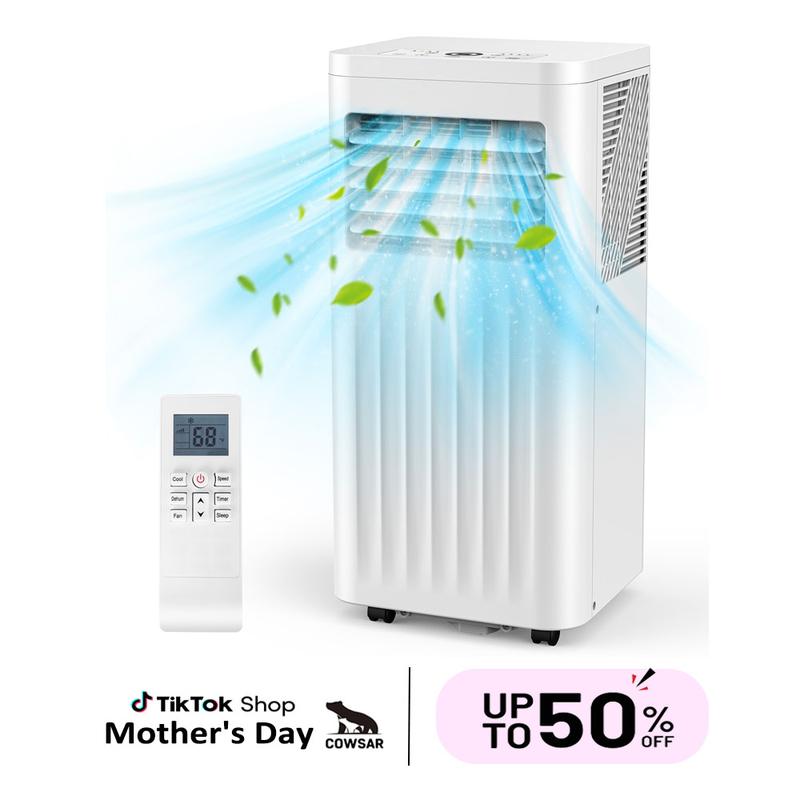 Aire Acondicionado Portátil COWSAR 10,000 BTU con Control Remoto y Pantalla LED, para Recámara, Sala y Oficina