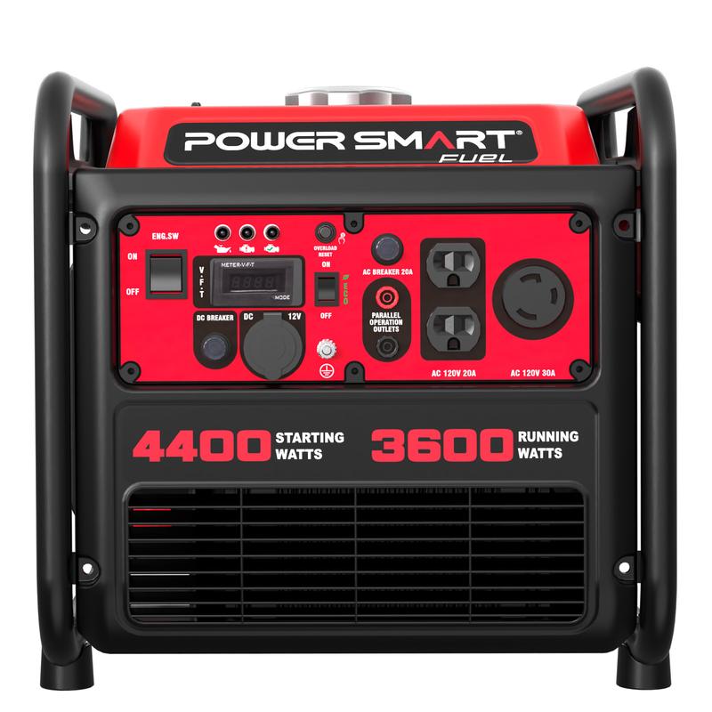 Generador Inverter PowerSmart 4400W a Gasolina con Sensor CO, Portátil y Silencioso para Emergencias, Camping y Hogar