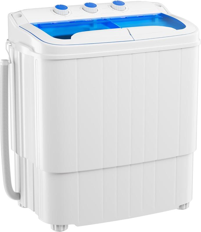 INTERGREAT Lavadora Portátil de 16 lbs con Doble Tambor – 9.6 lbs Lavado y 5.4 lbs Secado, Combo Semi-Automática con Manguera Larga, Ideal para Dormitorios y Departamentos