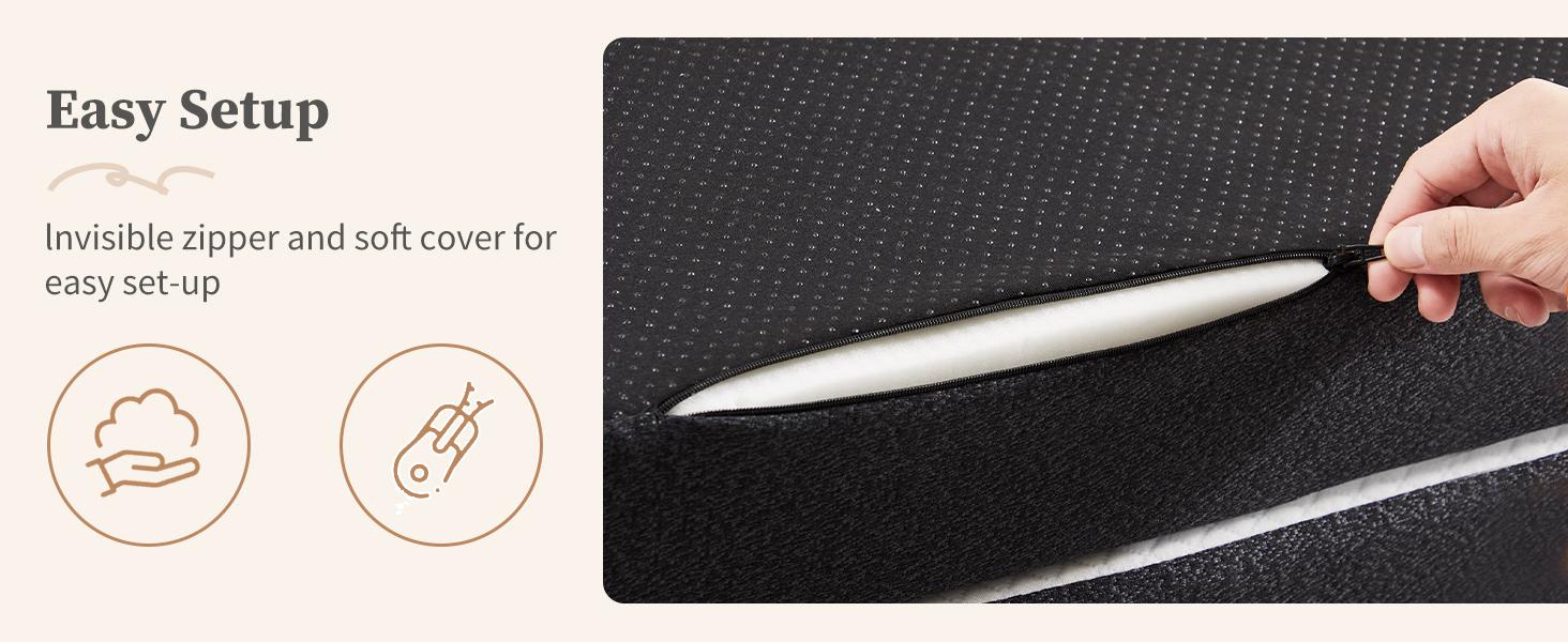 【Deals For You】Folding Mattress, Tri-fold Memory Foam Mattress Topper for Camping, Foldable Mattress Topper with Washable Cover, Various Sizes, White