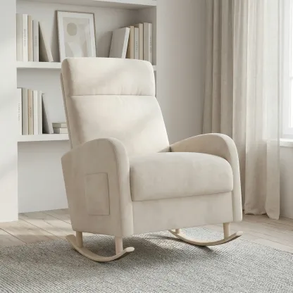Mecedora ergonómica HIPIHOM: sillón reclinable blanco y mullido