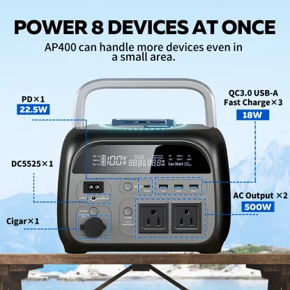 Estación de energía portátil CTOLITY AP400 de 500 W - Generador solar