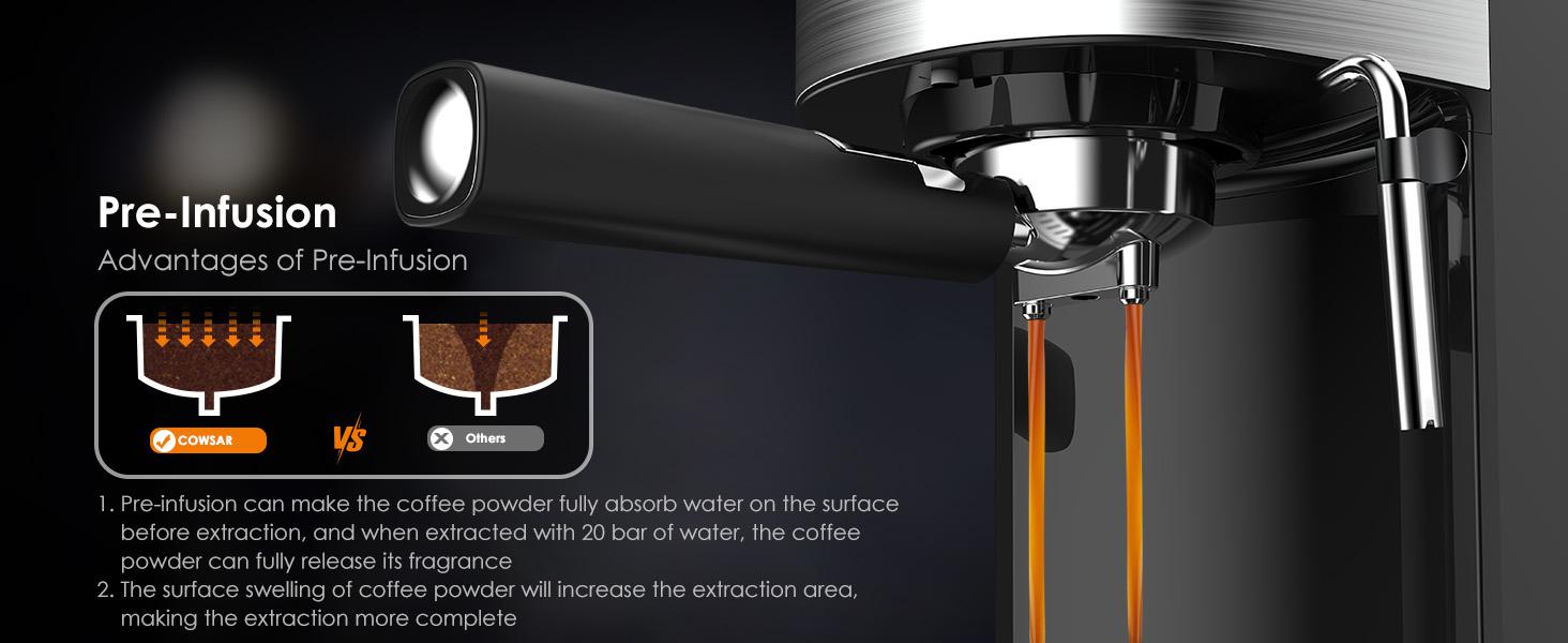 【Deals For You Days】COWSAR Espresso Machine 20 Bar, Semi-Automatic Coffee Maker with Milk Frother Steam Wand, Nespresso Capsule Compatible, 45 oz Removable Water Tank for Cappuccino, Latte, Home,1350W summerwins 【Deals For You Days】COWSAR Espresso Machine 20 Bar, Semi-Automatic Coffee Maker with Milk Frother Steam Wand, Nespresso Capsule Compatible, 45 oz Removable Water Tank for Cappuccino, Latte, Home,1350W summerwins