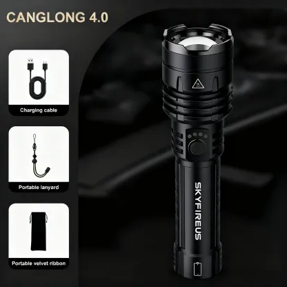 Linterna LED SKYFIRE 1376: Linterna recargable de alta luminosidad