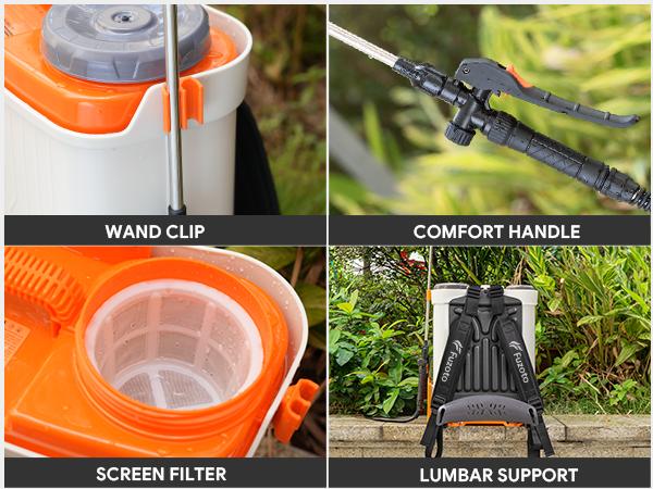 5.3 Gallon Battery Powered Backpack Sprayer, 2 * 20V Large Capacity Battery & 45-90PSI Adjustable Pressure, Electric Backpack Garden Sprayer with 6 Spray Nozzles for Lawn, Garden, Yard