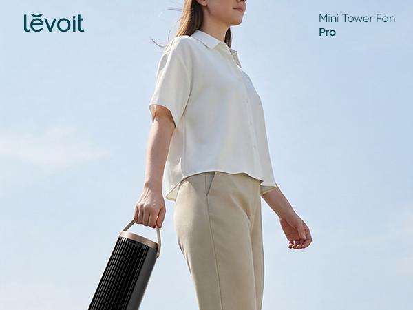 LEVOIT New Arrival Windi Tower Fan, Portable, Up to 20H Runtime, 5 Speeds + Turbo, 0&ndash;90&deg; Oscillation, 20dB Quiet DC Motor, 23 ft/s Airflow, Night Light, Foldable Charging Base, Timer 2/4/8/12H, Cooling Fan, Cordless Fan, SummerWins, DealsForYouDays
