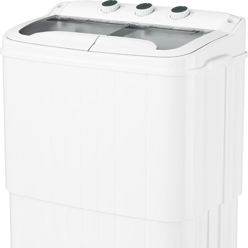 INTERGREAT Lavadora Portátil de 16 lbs con Doble Tambor – 9.6 lbs Lavado y 5.4 lbs Secado, Combo Semi-Automática con Manguera Larga, Ideal para Dormitorios y Departamentos