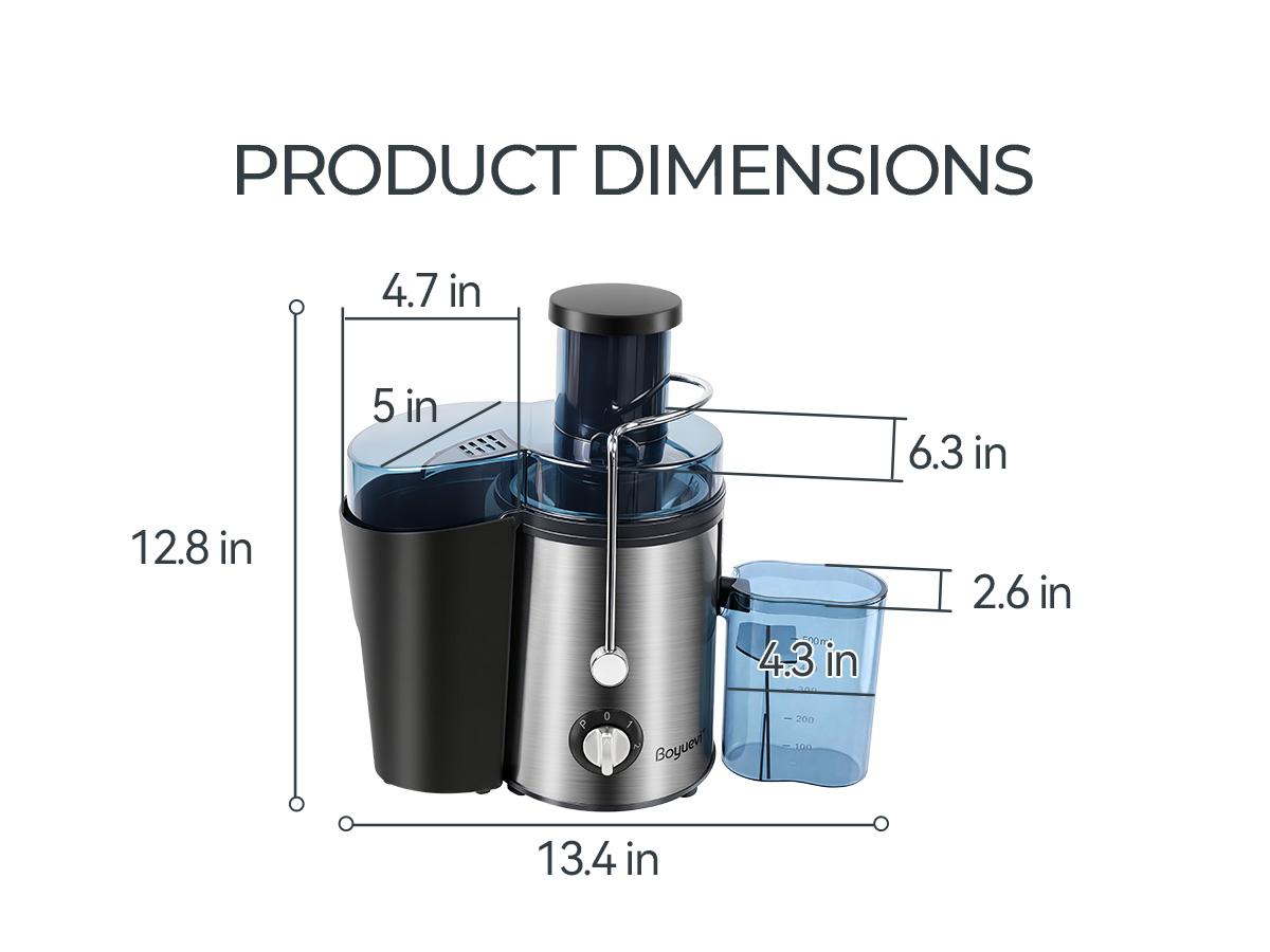 BOYUEVI 800W Juicer Machine with 3&rdquo; Wide Feed Chute, Centrifugal Juice Extractor for Whole Fruits & Vegetables, 30oz Juice Jug, Easy to Clean, BPA-Free &ndash; mothersdaygift